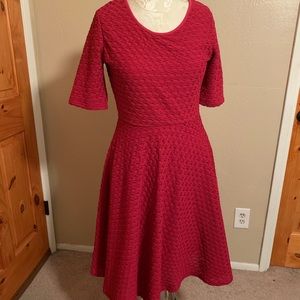 Bella Bird pink a line dress, stretchy, size L